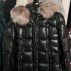 SAM belted down jacket with fur